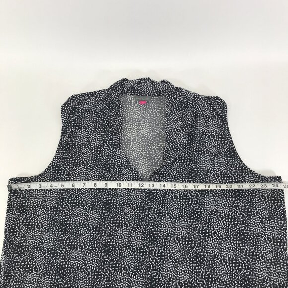 Vince Camuto Sleeveless V-Neck Blouse Women's Plus Size 2X Dot Print Career - Picture 7 of 10